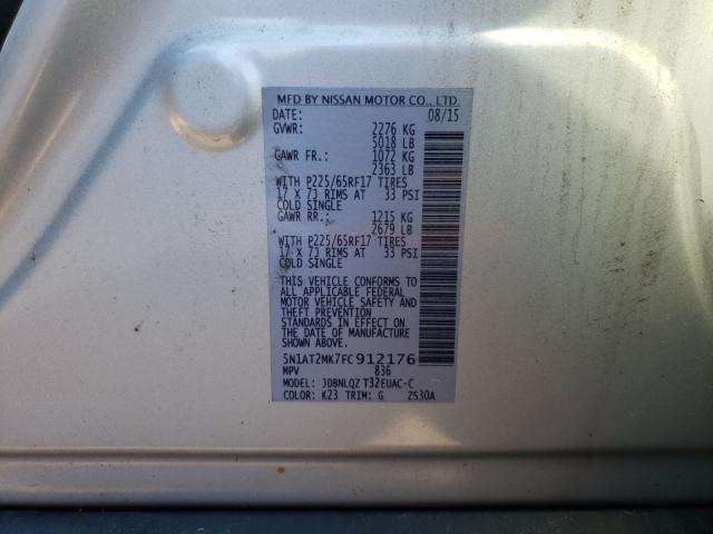 Photo 9 VIN: 5N1AT2MK7FC912176 - NISSAN ROGUE S 