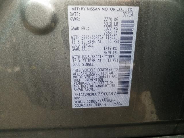 Photo 9 VIN: 5N1AT2MK9EC790287 - NISSAN ROGUE S 