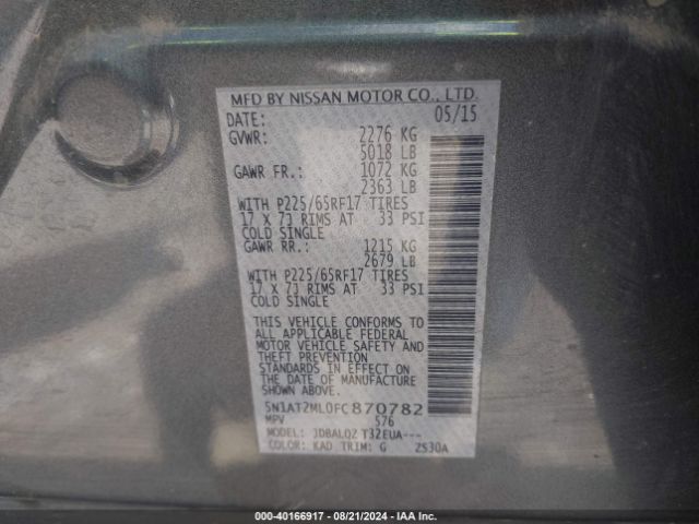 Photo 8 VIN: 5N1AT2ML0FC870782 - NISSAN ROGUE 