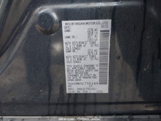 Photo 8 VIN: 5N1AT2MN2GC756169 - NISSAN ROGUE 