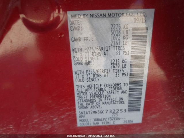 Photo 8 VIN: 5N1AT2MN3GC732253 - NISSAN ROGUE 