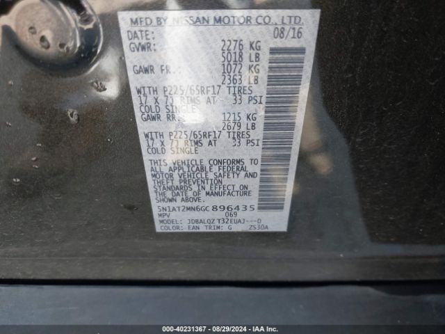 Photo 8 VIN: 5N1AT2MN6GC896435 - NISSAN ROGUE 