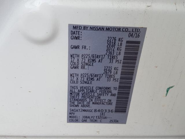 Photo 9 VIN: 5N1AT2MNXGC840336 - NISSAN ROGUE S 