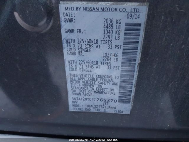 Photo 8 VIN: 5N1AT2MT0FC765370 - NISSAN ROGUE 