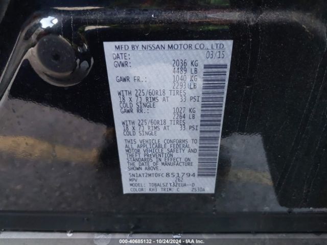 Photo 8 VIN: 5N1AT2MT0FC851794 - NISSAN ROGUE 