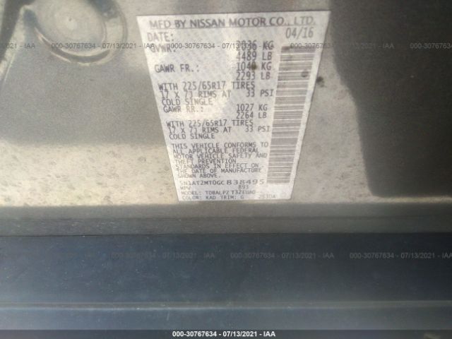 Photo 8 VIN: 5N1AT2MT0GC838495 - NISSAN ROGUE 