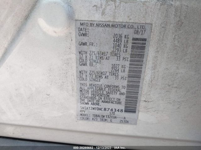 Photo 8 VIN: 5N1AT2MT0HC874348 - NISSAN ROGUE 