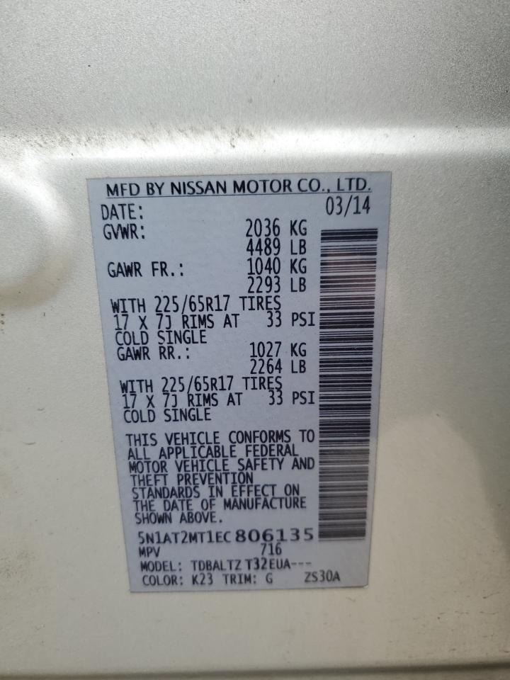 Photo 12 VIN: 5N1AT2MT1EC806135 - NISSAN ROGUE 