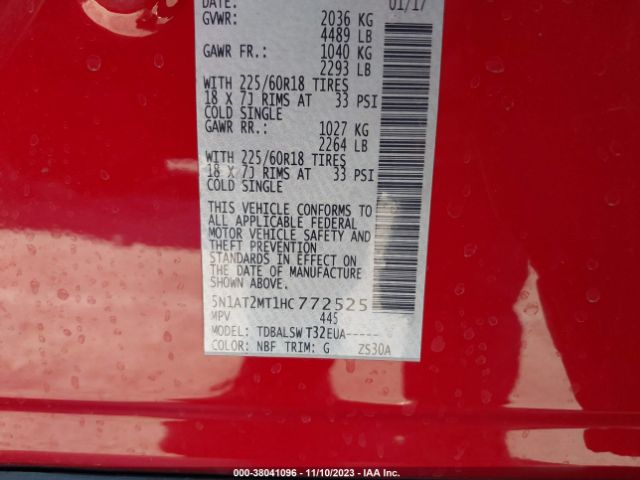 Photo 8 VIN: 5N1AT2MT1HC772525 - NISSAN ROGUE 