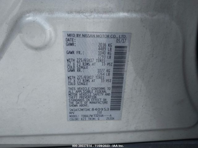 Photo 8 VIN: 5N1AT2MT1HC840953 - NISSAN ROGUE 