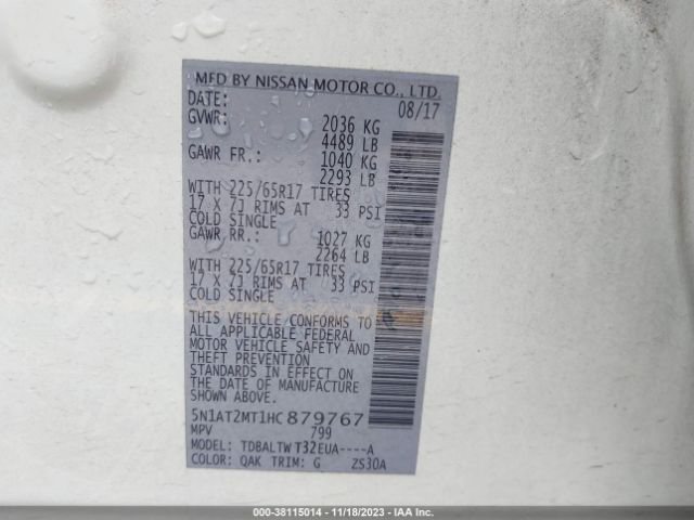 Photo 8 VIN: 5N1AT2MT1HC879767 - NISSAN ROGUE 