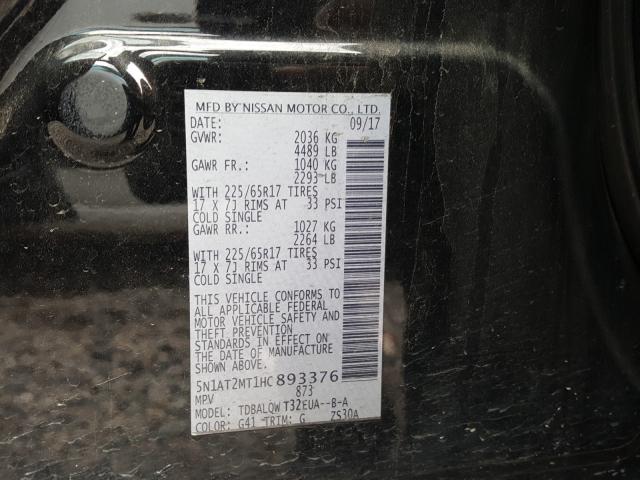 Photo 9 VIN: 5N1AT2MT1HC893376 - NISSAN ROGUE S 