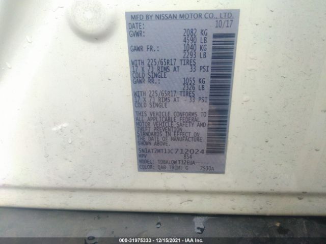 Photo 8 VIN: 5N1AT2MT1JC712024 - NISSAN ROGUE 