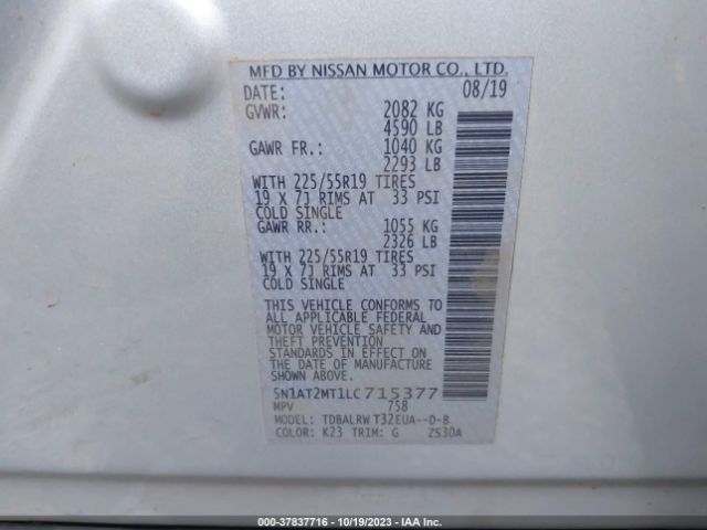 Photo 8 VIN: 5N1AT2MT1LC715377 - NISSAN ROGUE 