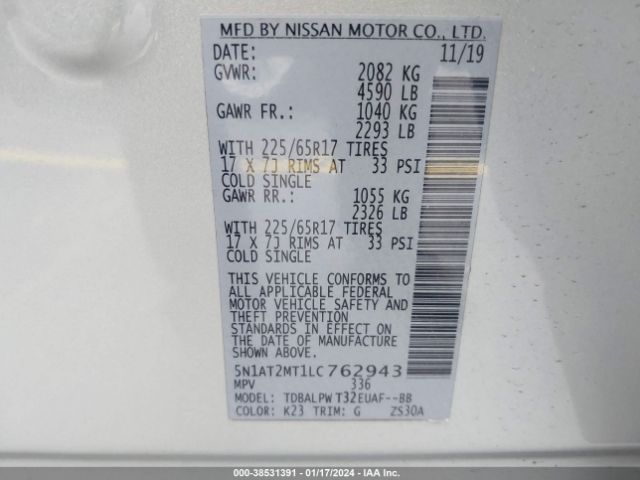 Photo 8 VIN: 5N1AT2MT1LC762943 - NISSAN ROGUE 