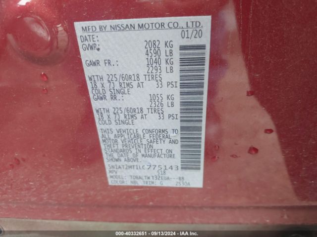 Photo 8 VIN: 5N1AT2MT1LC775143 - NISSAN ROGUE 