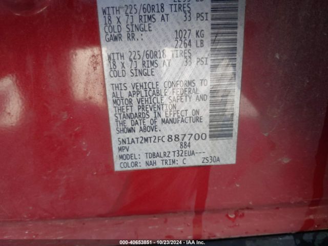 Photo 8 VIN: 5N1AT2MT2FC887700 - NISSAN ROGUE 