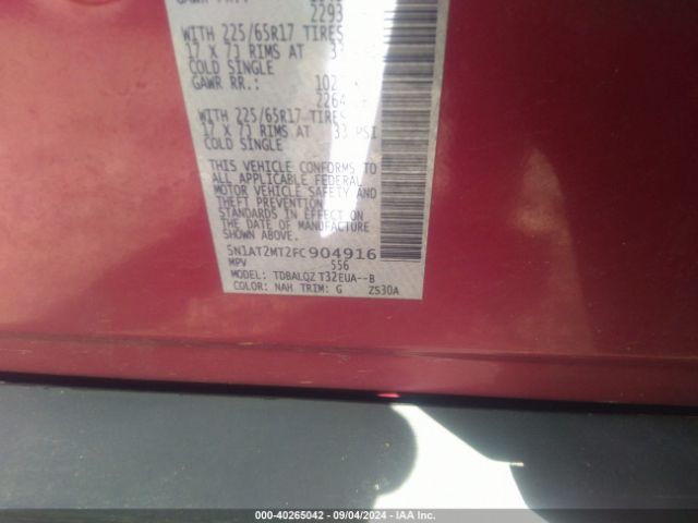 Photo 8 VIN: 5N1AT2MT2FC904916 - NISSAN ROGUE 