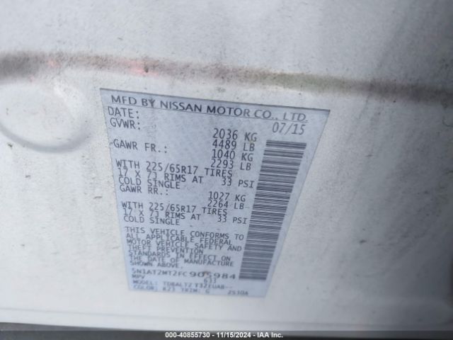 Photo 8 VIN: 5N1AT2MT2FC905984 - NISSAN ROGUE 