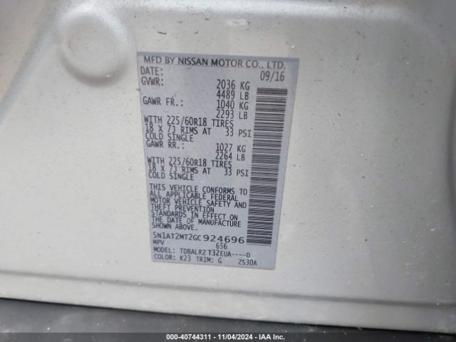 Photo 8 VIN: 5N1AT2MT2GC924696 - NISSAN ROGUE 