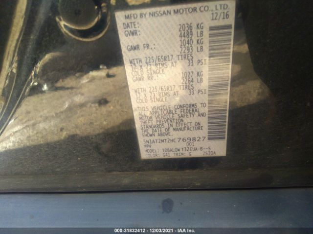 Photo 8 VIN: 5N1AT2MT2HC769827 - NISSAN ROGUE 