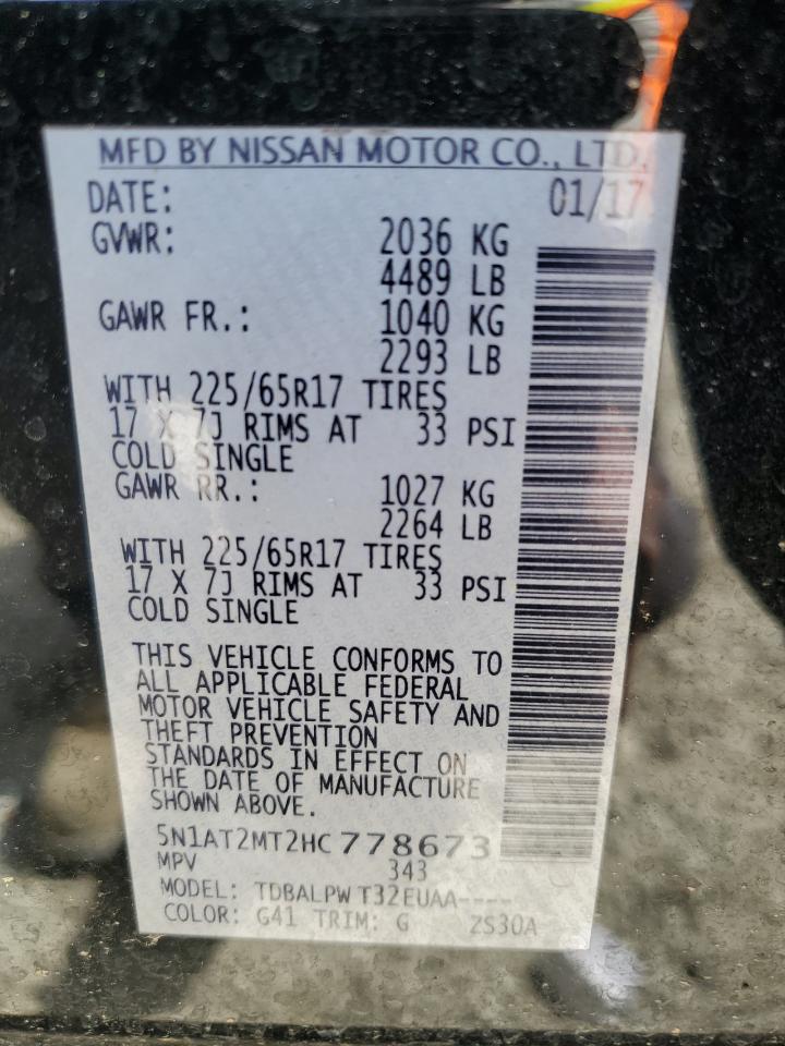 Photo 12 VIN: 5N1AT2MT2HC778673 - NISSAN ROGUE 