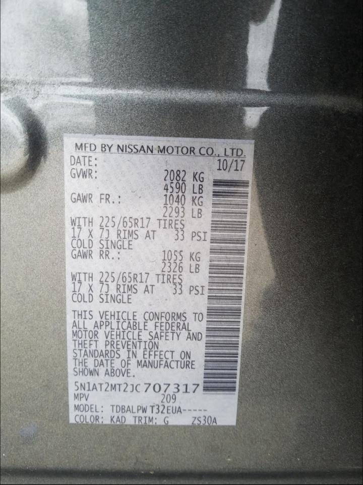 Photo 9 VIN: 5N1AT2MT2JC707317 - NISSAN ROGUE 