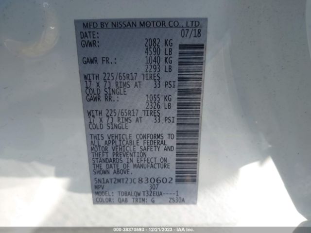 Photo 8 VIN: 5N1AT2MT2JC830602 - NISSAN ROGUE 