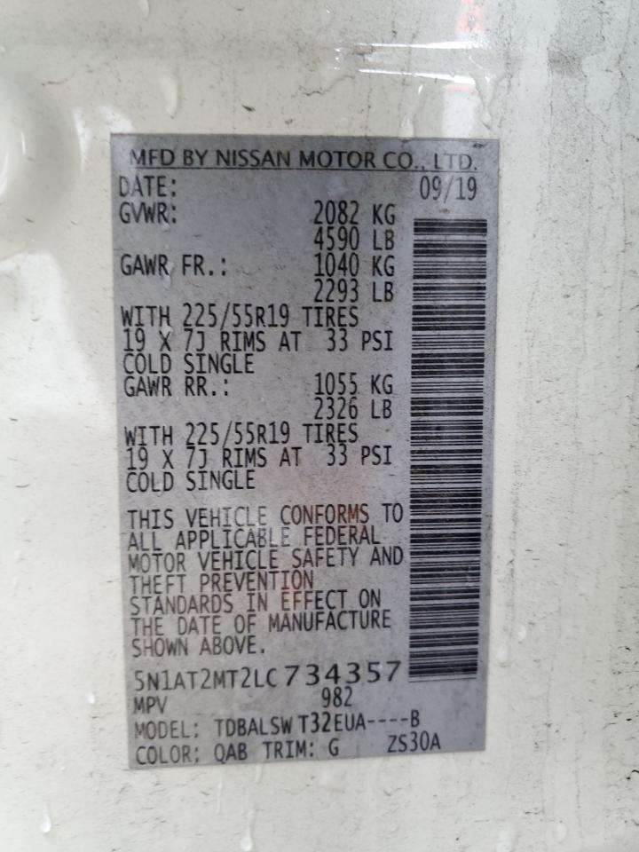 Photo 12 VIN: 5N1AT2MT2LC734357 - NISSAN ROGUE 