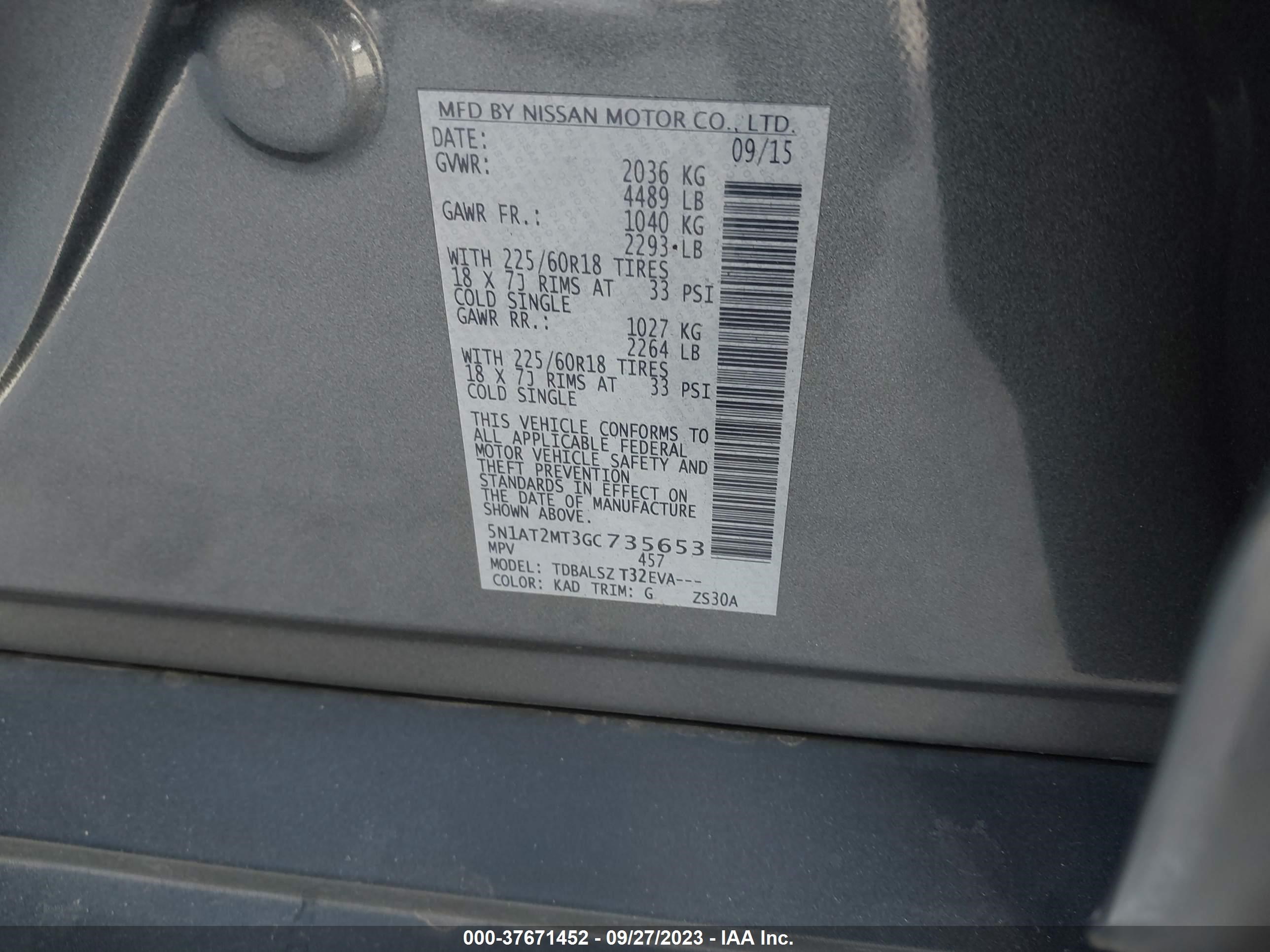 Photo 8 VIN: 5N1AT2MT3GC735653 - NISSAN ROGUE 