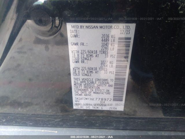 Photo 8 VIN: 5N1AT2MT3GC778972 - NISSAN ROGUE 