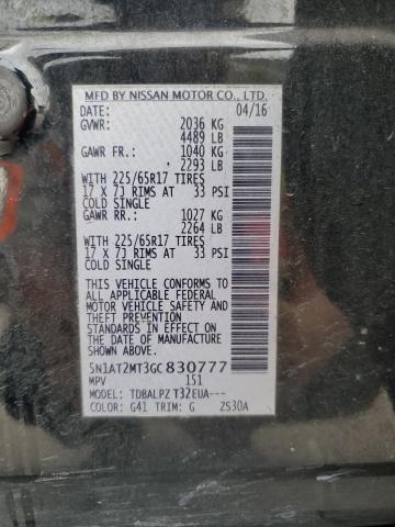 Photo 12 VIN: 5N1AT2MT3GC830777 - NISSAN ROGUE S 