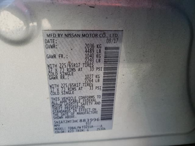 Photo 9 VIN: 5N1AT2MT3HC883996 - NISSAN ROGUE S 