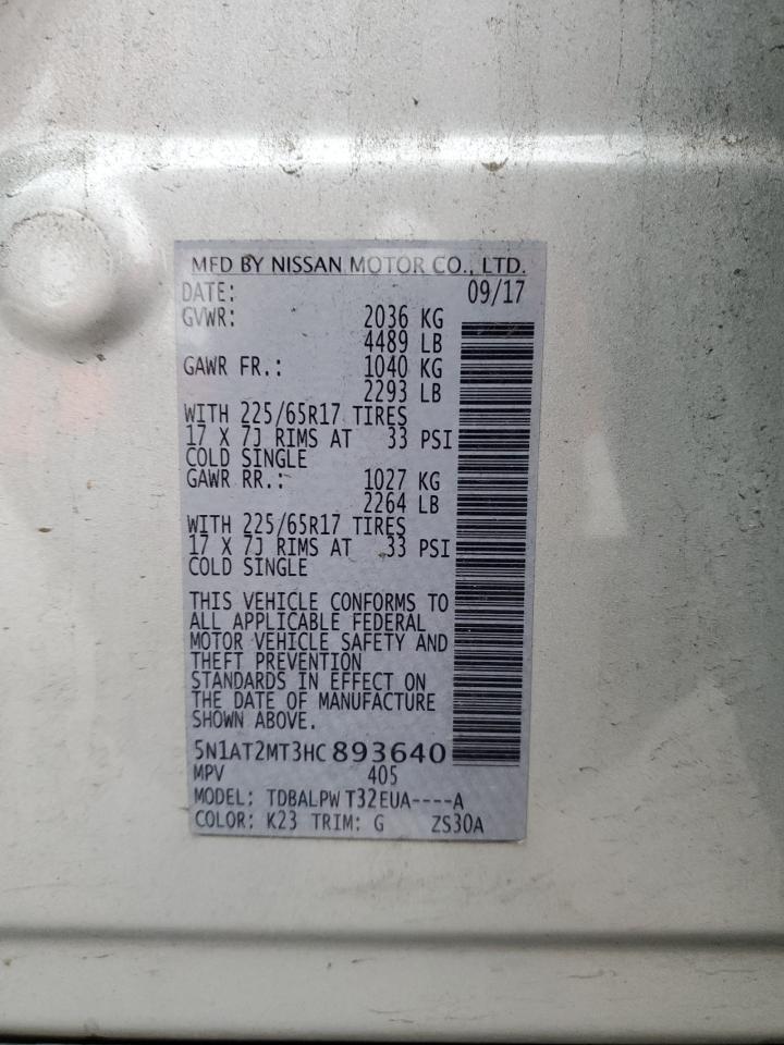 Photo 12 VIN: 5N1AT2MT3HC893640 - NISSAN ROGUE 