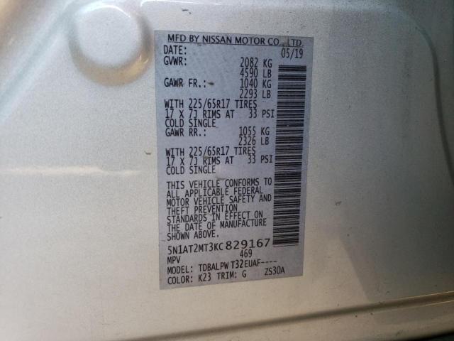 Photo 12 VIN: 5N1AT2MT3KC829167 - NISSAN ROGUE 