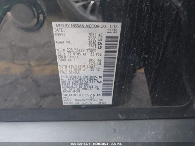 Photo 8 VIN: 5N1AT2MT3LC757694 - NISSAN ROGUE 