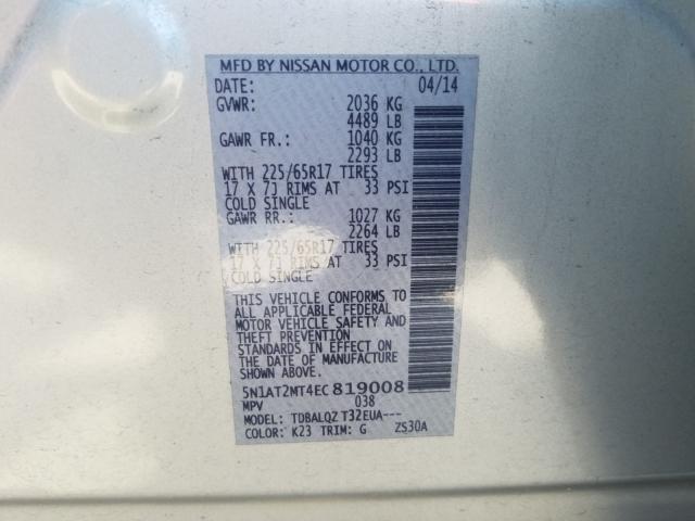 Photo 9 VIN: 5N1AT2MT4EC819008 - NISSAN ROGUE S 