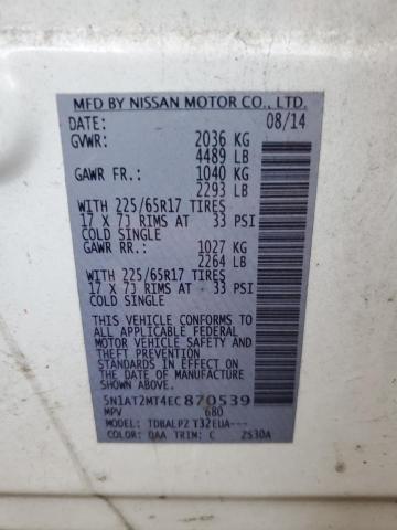 Photo 12 VIN: 5N1AT2MT4EC870539 - NISSAN ROGUE S 