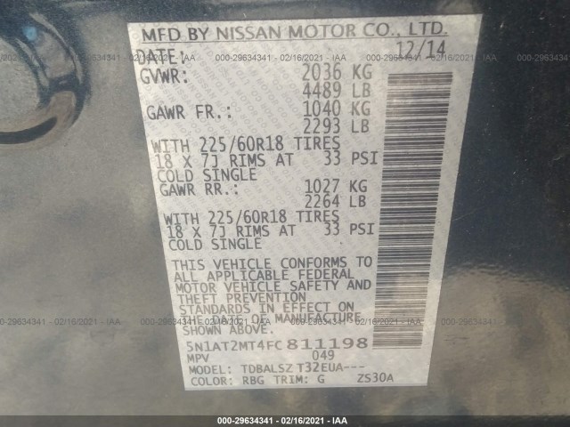 Photo 8 VIN: 5N1AT2MT4FC811198 - NISSAN ROGUE 