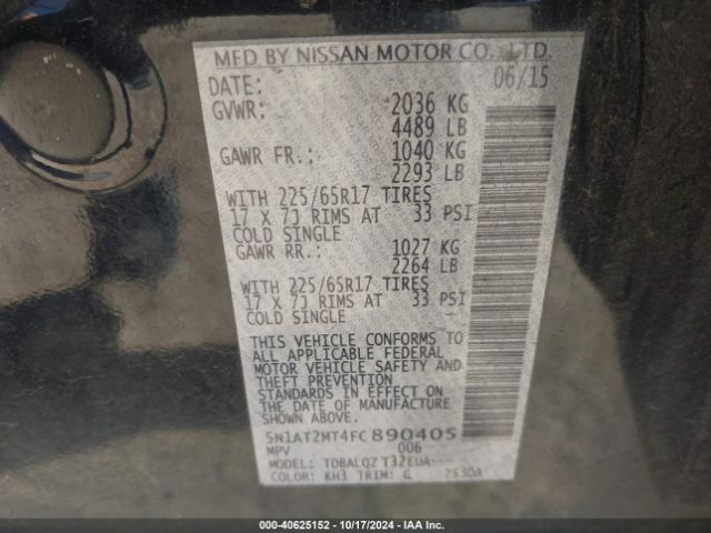 Photo 8 VIN: 5N1AT2MT4FC890405 - NISSAN ROGUE 