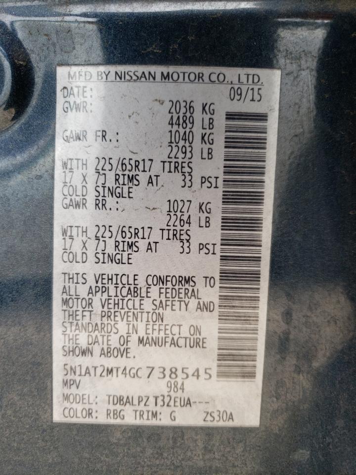 Photo 12 VIN: 5N1AT2MT4GC738545 - NISSAN ROGUE 