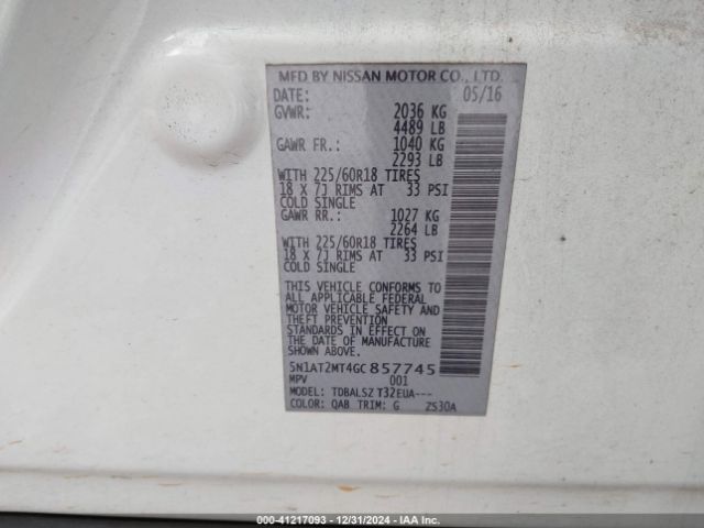 Photo 8 VIN: 5N1AT2MT4GC857745 - NISSAN ROGUE 