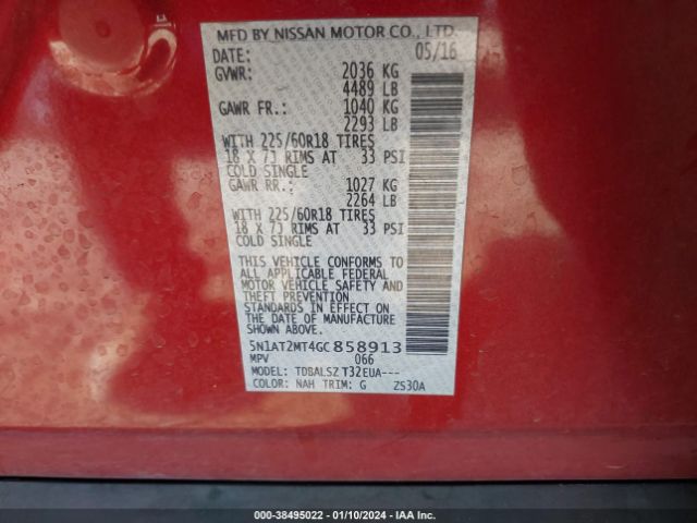 Photo 8 VIN: 5N1AT2MT4GC858913 - NISSAN ROGUE 