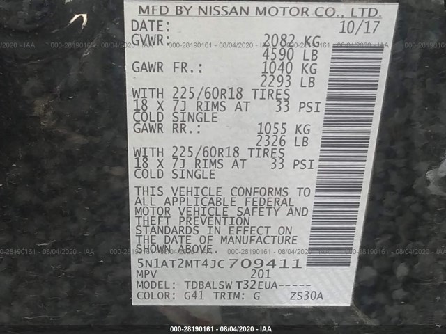 Photo 8 VIN: 5N1AT2MT4JC709411 - NISSAN ROGUE 