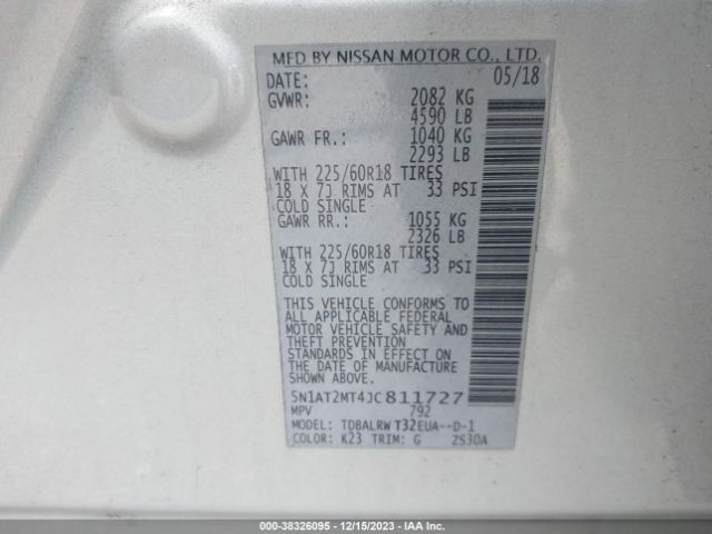 Photo 8 VIN: 5N1AT2MT4JC811727 - NISSAN ROGUE 