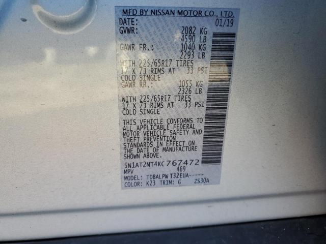 Photo 11 VIN: 5N1AT2MT4KC767472 - NISSAN ROGUE 