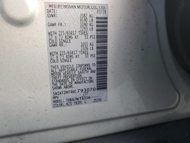 Photo 9 VIN: 5N1AT2MT4KC793070 - NISSAN ROGUE S 