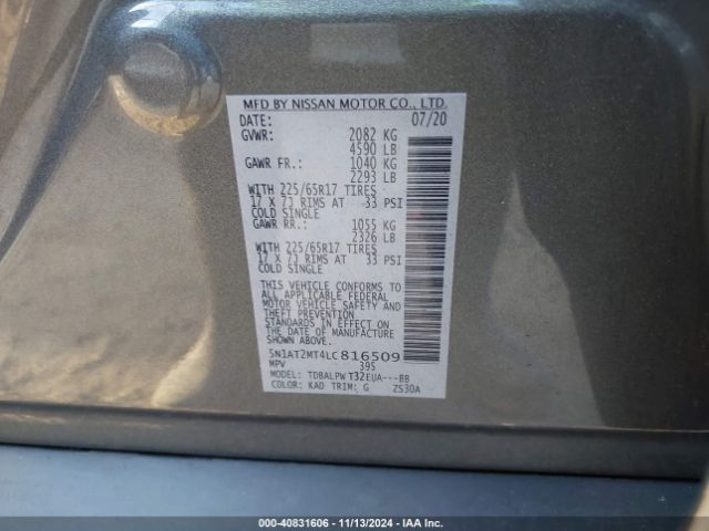 Photo 8 VIN: 5N1AT2MT4LC816509 - NISSAN ROGUE 