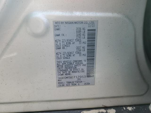 Photo 9 VIN: 5N1AT2MT5EC757053 - NISSAN ROGUE S 