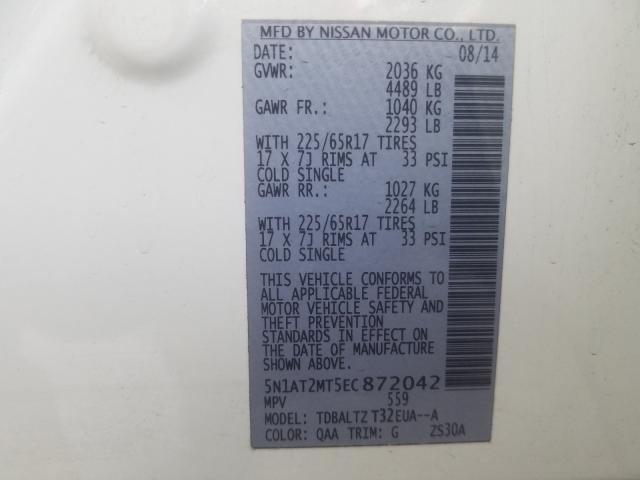 Photo 9 VIN: 5N1AT2MT5EC872042 - NISSAN ROGUE S 